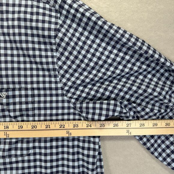 Vineyard Vines Shirt Mens XL Blue Gingham Plaid On The Go OTG Performance - Picture 10 of 10